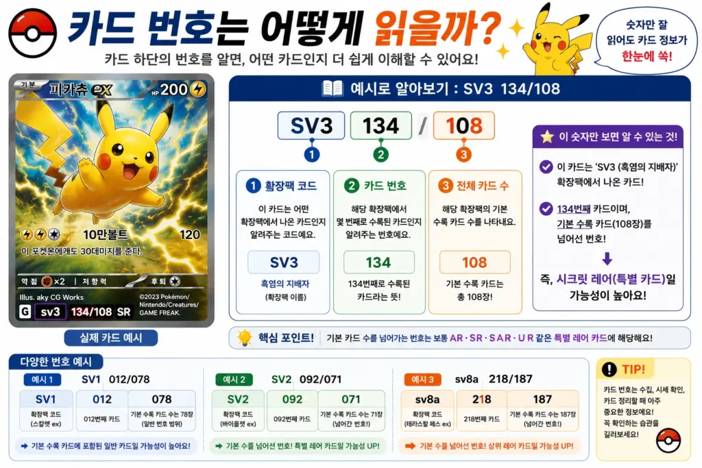 포켓몬 카드 번호 보는 법